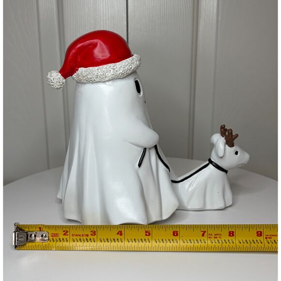 NEW Ghost W/ Santa Hat Walking Dog / Reindeer Halloween Christmas Viral TikTok - Picture 12 of 12
